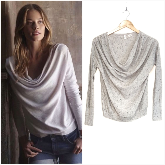 Moth Tops - MOTH Anthro Gray Speckle Slouch Top